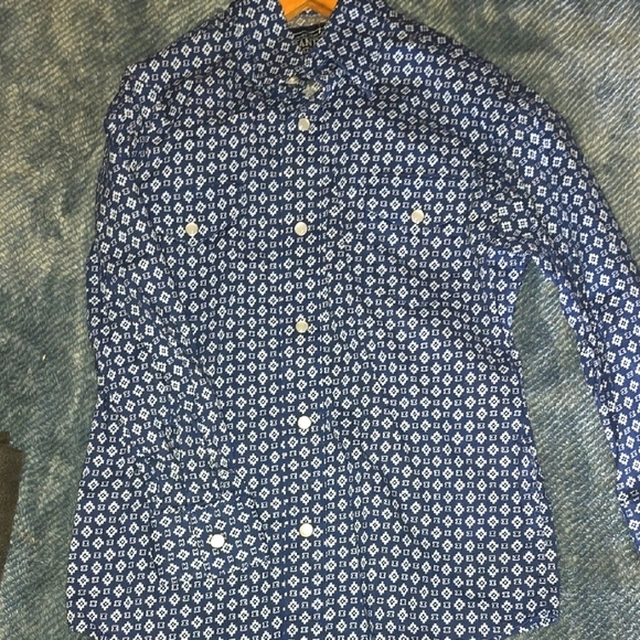 Boys Blue Patterned Rodeo Shirt Panhandle - Picture 1 of 2